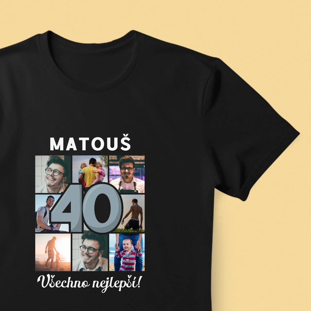 Fotokoláž: 40 Let - Pánské Tričko