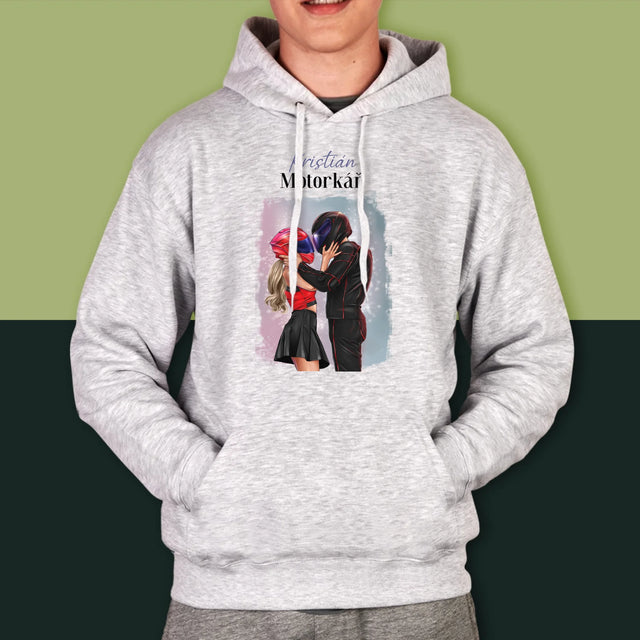 Designér Postav: Motorkář - Pánská Mikina S Kapuci