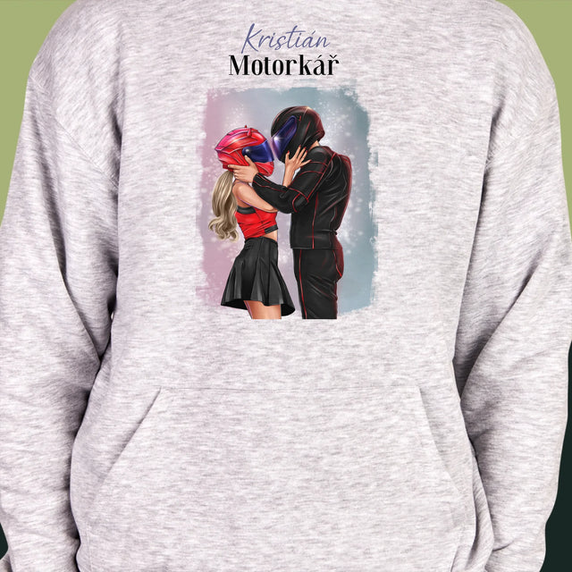 Designér Postav: Motorkář - Pánská Mikina S Kapuci