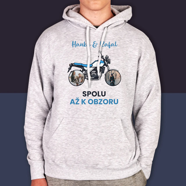 Fotokoláž: Spolu Až K Obzoru - Pánská Mikina S Kapuci