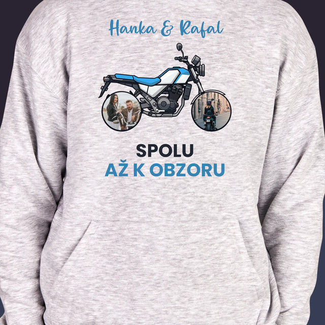 Fotokoláž: Spolu Až K Obzoru - Pánská Mikina S Kapuci