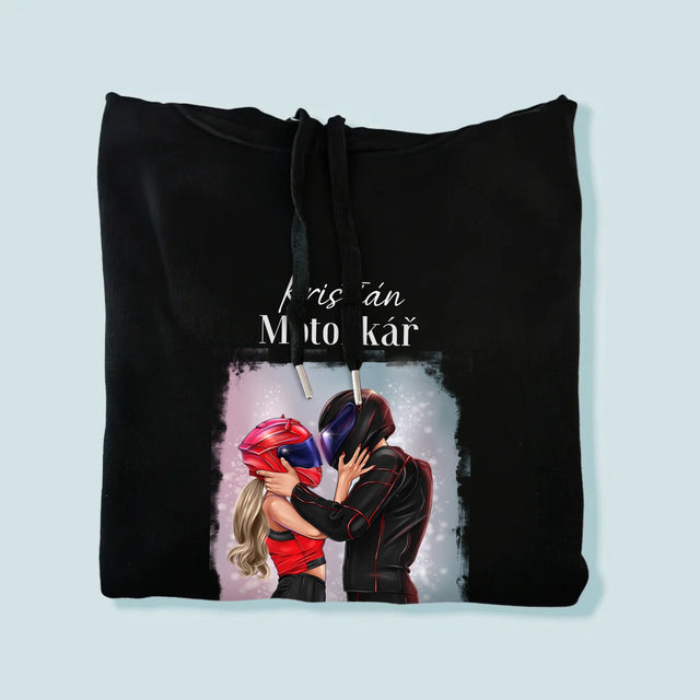 Designér Postav: Motorkář - Pánská Mikina S Kapuci