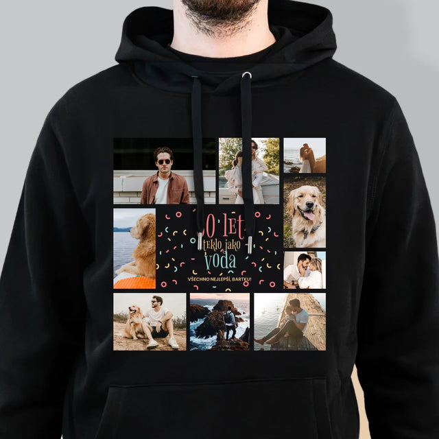 Fotokoláž: 30 Let Uteklo - Pánská Mikina S Kapuci