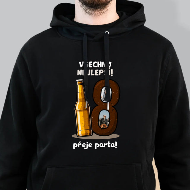 Fotokoláž: 18 Pivo - Pánská Mikina S Kapuci