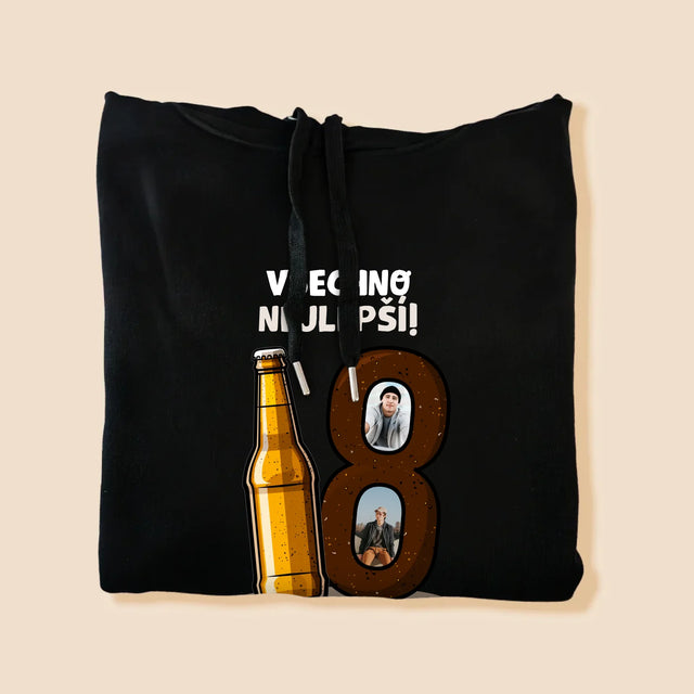 Fotokoláž: 18 Pivo - Pánská Mikina S Kapuci