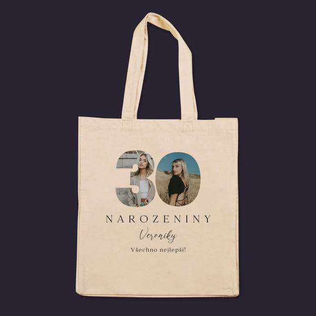 Slovo Z Fotek: 30. Narozeniny Podpis - Plátěná Taška