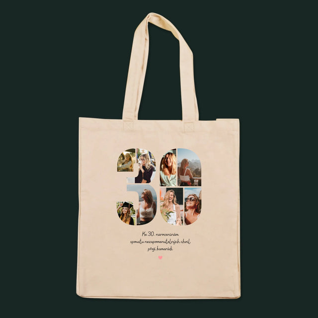 Fotokoláž: 30. Narozeniny Přání - Plátěná Taška