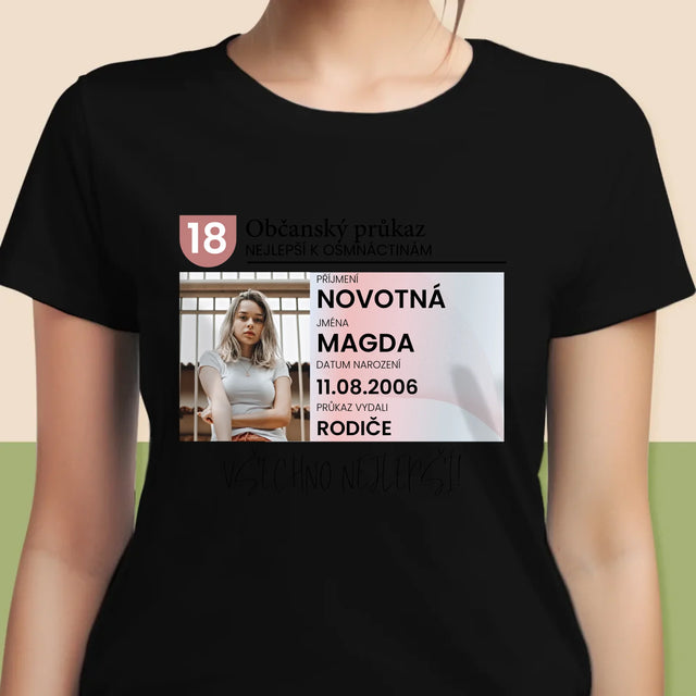 Fotka S Textem: Občanský Průkaz - Damské Tričko
