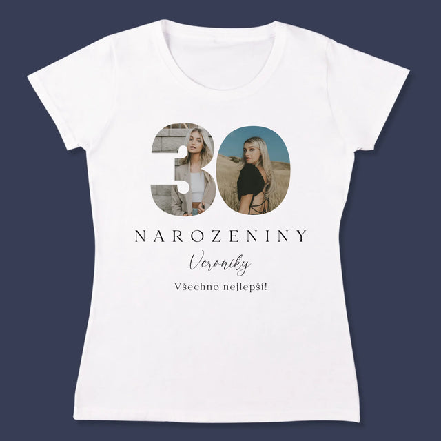 Slovo Z Fotek: 30. Narozeniny Podpis - Damské Tričko