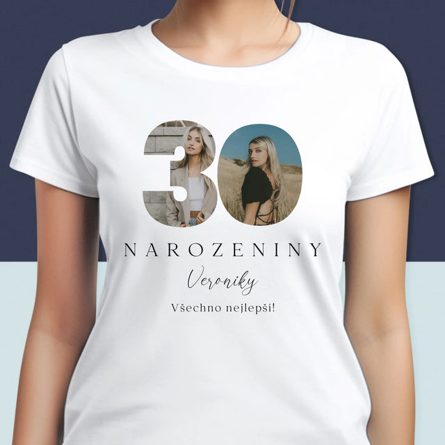 Slovo Z Fotek: 30. Narozeniny Podpis - Damské Tričko