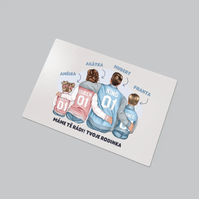 Designér Postav: Rodina V Mikinách - Podložka Na Psací Stůl