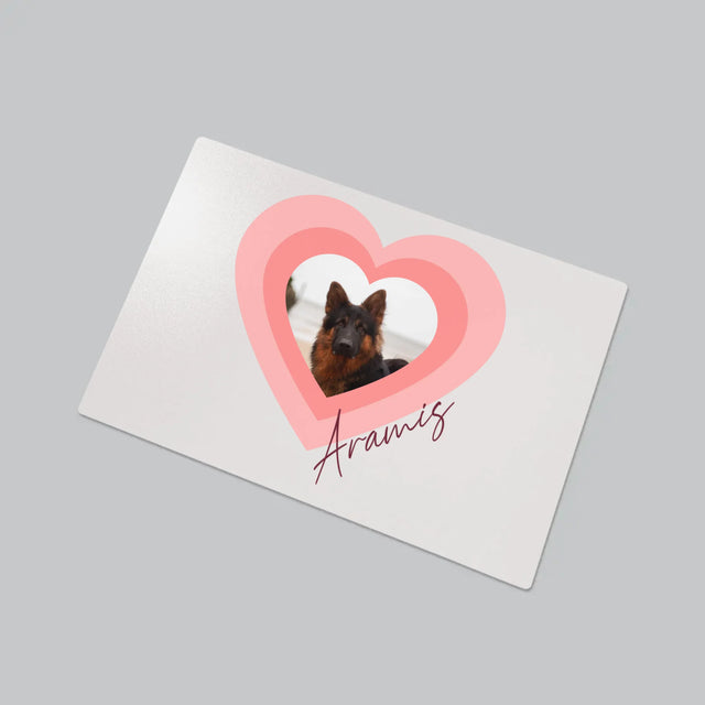 Fotka S Textem: Fotka Mazlíčka V Srdci - Podložka Na Psací Stůl