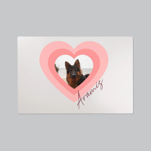 Fotka S Textem: Fotka Mazlíčka V Srdci - Podložka Na Psací Stůl