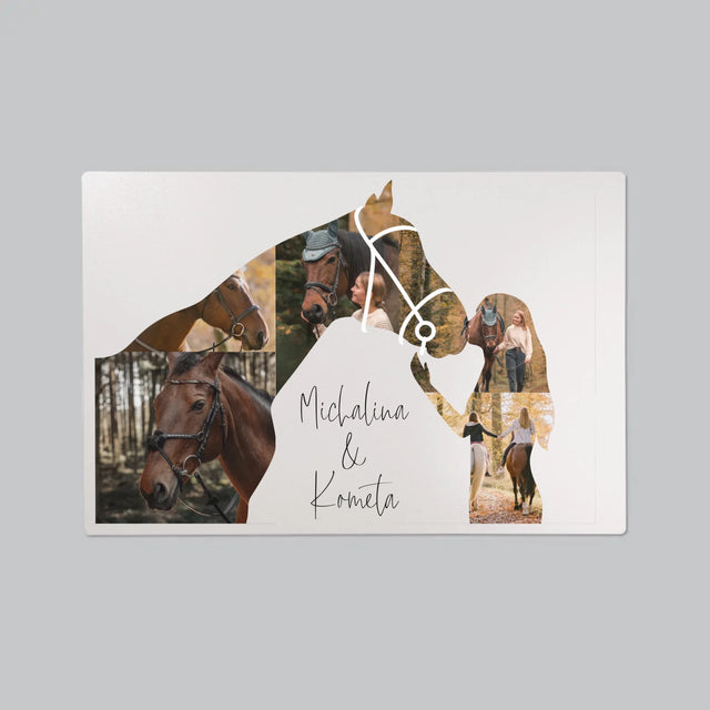 Tvar Z Fotek: Dívka S Koněm - Podložka Na Psací Stůl
