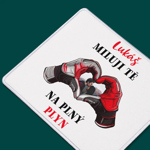 Fotka S Textem: Miluji Tě Na Plný Plyn - Podložka Pod Myš