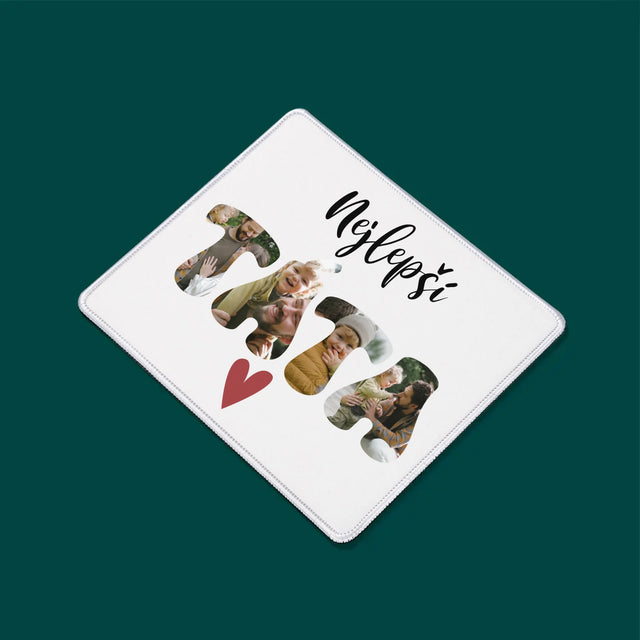 Fotka S Textem: Nejlepší Táta Srdce - Podložka Pod Myš