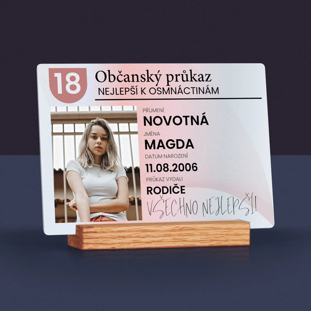 Fotka S Textem: Občanský Průkaz - Tisk Na Akrylovém Skle