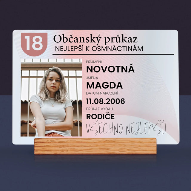 Fotka S Textem: Občanský Průkaz - Tisk Na Akrylovém Skle