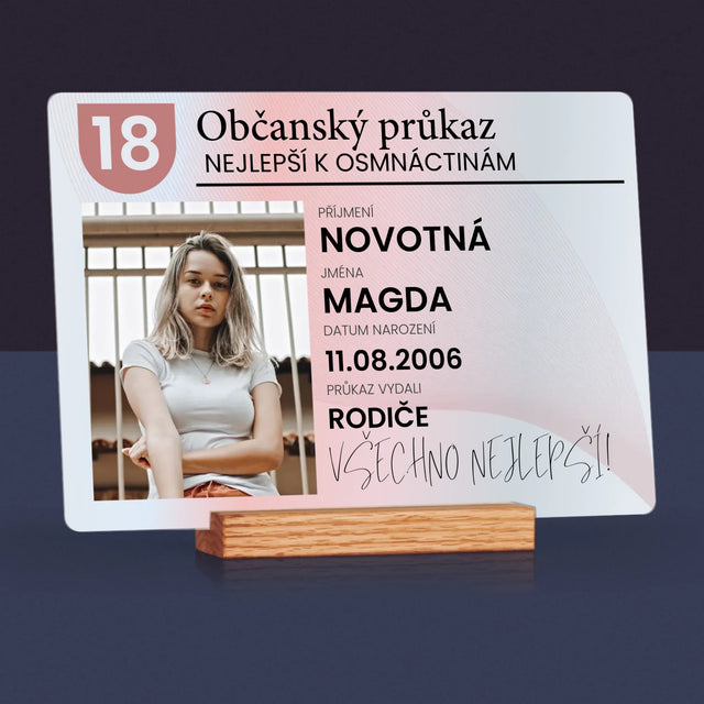 Fotka S Textem: Občanský Průkaz - Tisk Na Akrylovém Skle