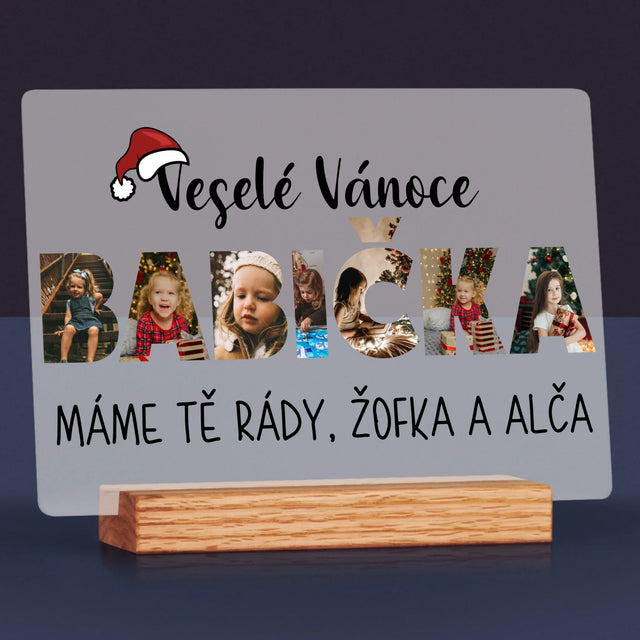 Slovo Z Fotek: Veselé Vánoce Babičko - Tisk Na Akrylovém Skle
