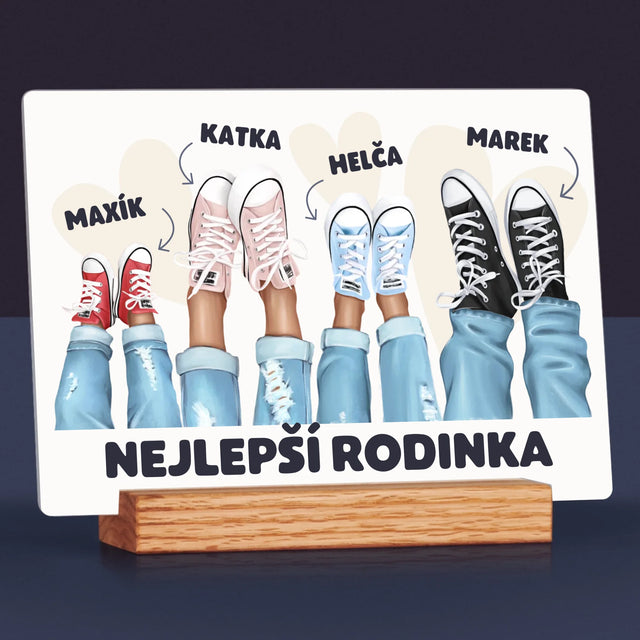Designér Postav: Rodinka Tenisky - Tisk Na Akrylovém Skle