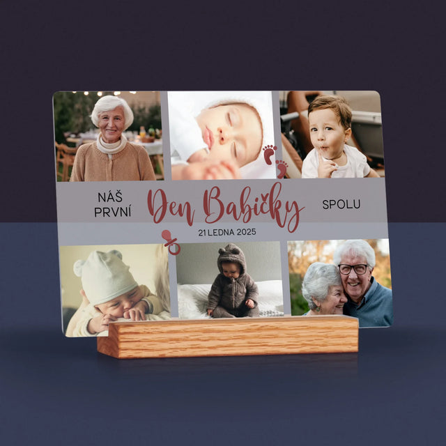 Fotokoláž: První Den Babičky - Tisk Na Akrylovém Skle
