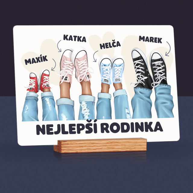 Designér Postav: Rodinka Tenisky - Tisk Na Akrylovém Skle