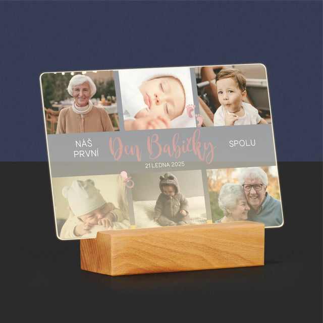 Fotokoláž: První Den Babičky - Tisk Na Akrylovém Skle