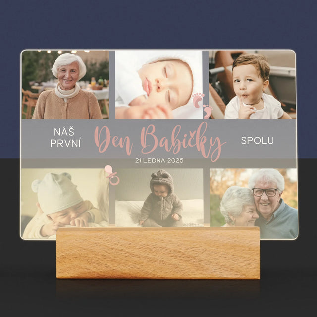 Fotokoláž: První Den Babičky - Tisk Na Akrylovém Skle