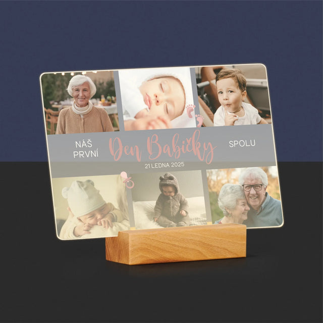 Fotokoláž: První Den Babičky - Tisk Na Akrylovém Skle