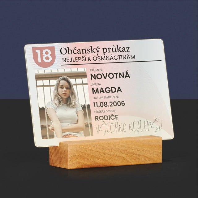 Fotka S Textem: Občanský Průkaz - Tisk Na Akrylovém Skle