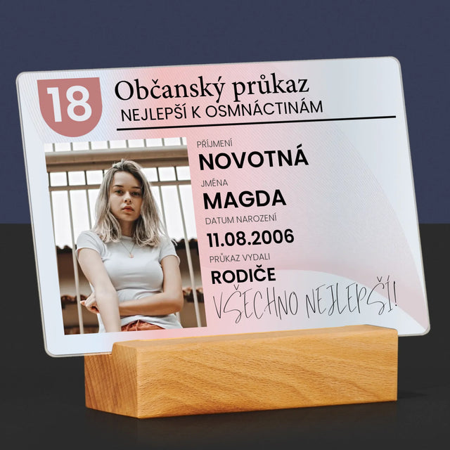 Fotka S Textem: Občanský Průkaz - Tisk Na Akrylovém Skle