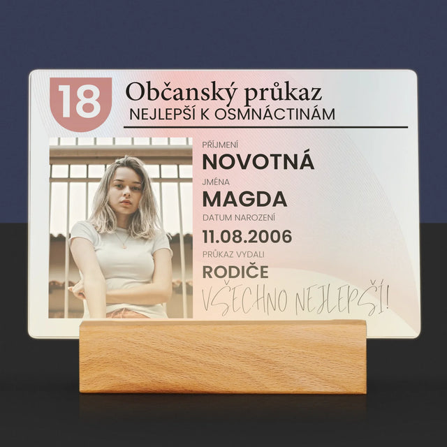 Fotka S Textem: Občanský Průkaz - Tisk Na Akrylovém Skle