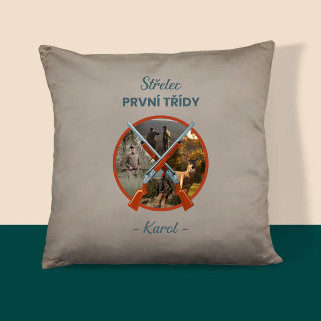 Fotokoláž: Střelec První Třídy - Polštář