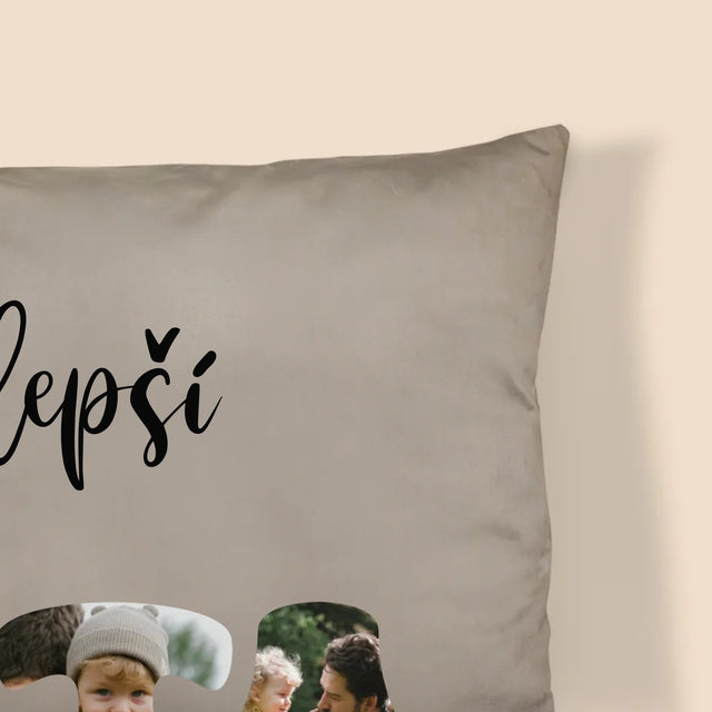 Fotka S Textem: Nejlepší Táta Srdce - Polštář