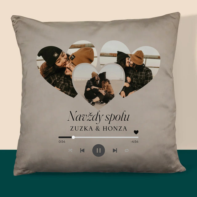 Fotokoláž: Spotify Srdce - Polštář