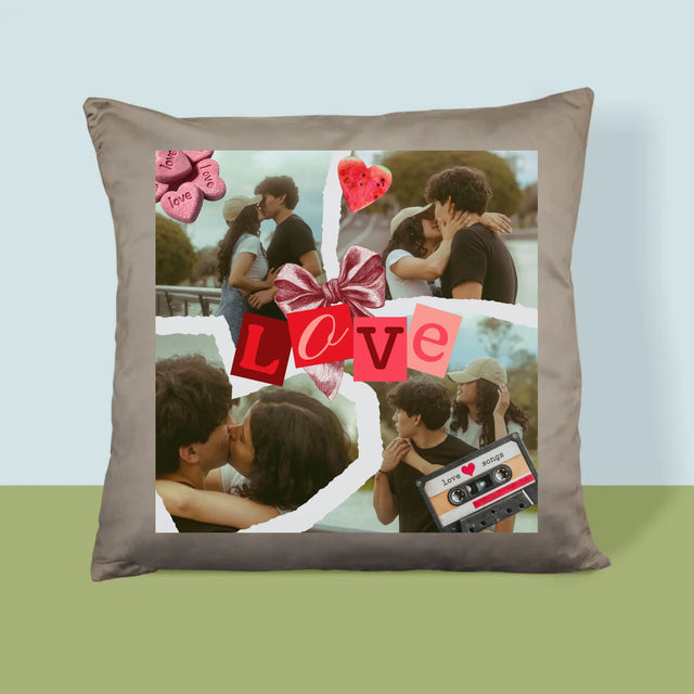Fotokoláž: Love Retro - Polštář