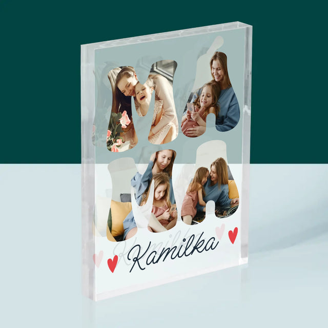 Slovo Z Fotek: Máma Jméno - Akrylový Blok