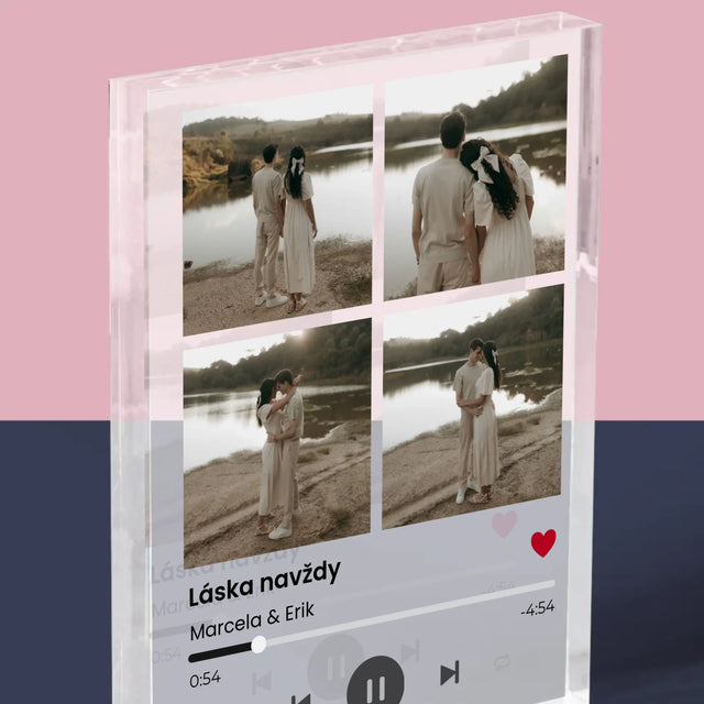 Fotokoláž: Spotify 4 Fotky - Akrylový Blok