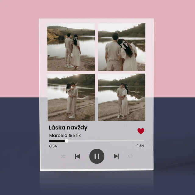 Fotokoláž: Spotify 4 Fotky - Akrylový Blok