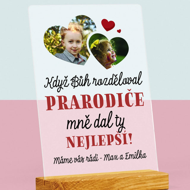 Fotokoláž: Když Bůh Rozděloval Prarodiče - Tisk Na Akrylovém Skle