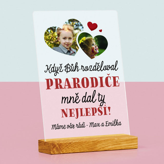 Fotokoláž: Když Bůh Rozděloval Prarodiče - Tisk Na Akrylovém Skle