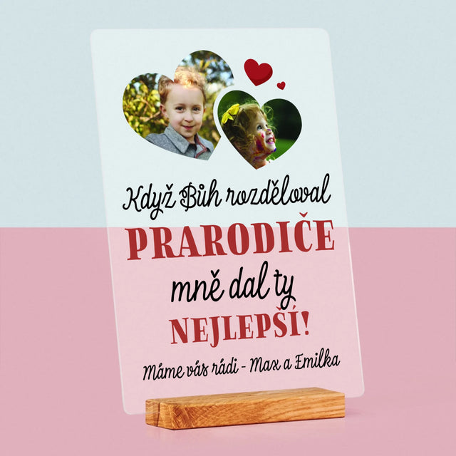 Fotokoláž: Když Bůh Rozděloval Prarodiče - Tisk Na Akrylovém Skle