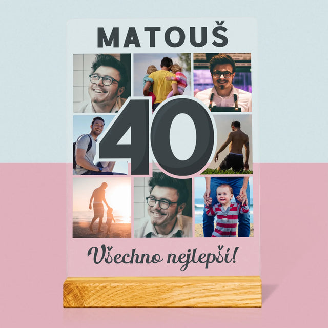 Fotokoláž: 40 Let - Tisk Na Akrylovém Skle