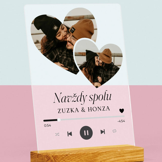 Fotokoláž: Spotify Srdce - Tisk Na Akrylovém Skle
