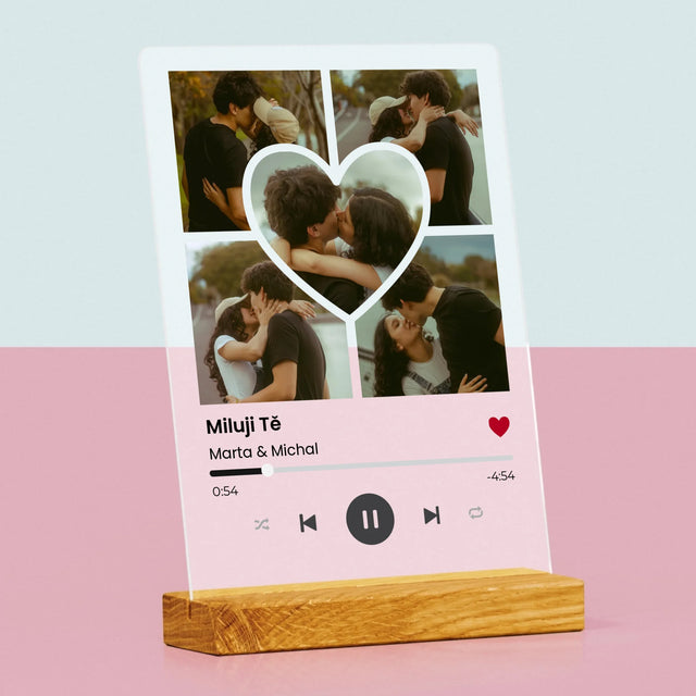 Fotokoláž: Spotify Fotografie Srdce - Tisk Na Akrylovém Skle