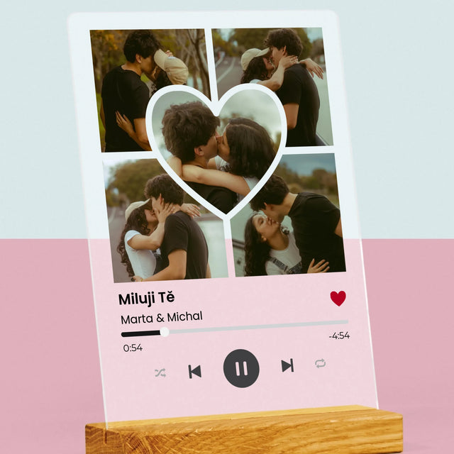 Fotokoláž: Spotify Fotografie Srdce - Tisk Na Akrylovém Skle