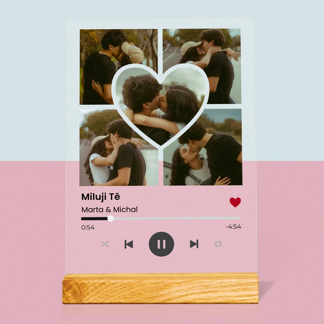 Fotokoláž: Spotify Fotografie Srdce - Tisk Na Akrylovém Skle
