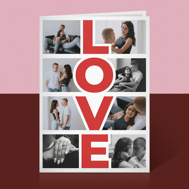 Fotokoláž: Slovo Love - Přání