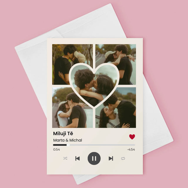Fotokoláž: Spotify Fotografie Srdce - Přání